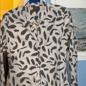 feather design button down